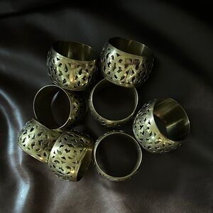 Set of 8 Brass Napkin Rings